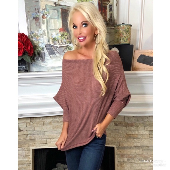 Mauve Tie front off shoulder tunic